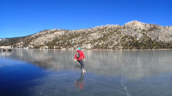 If you can't ski powder, skating clean glass is a nice alternative.