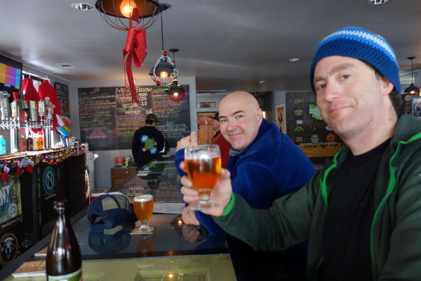 Apres skiing Mellow Fellow style. Truckee, CA.