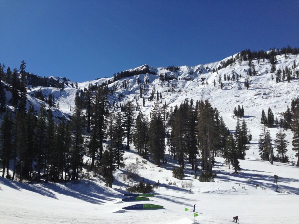 The ridges at Alpine had great steep corn skiing last weekend.