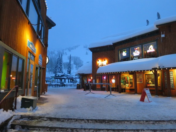 Evening descends on the Targhee Village.