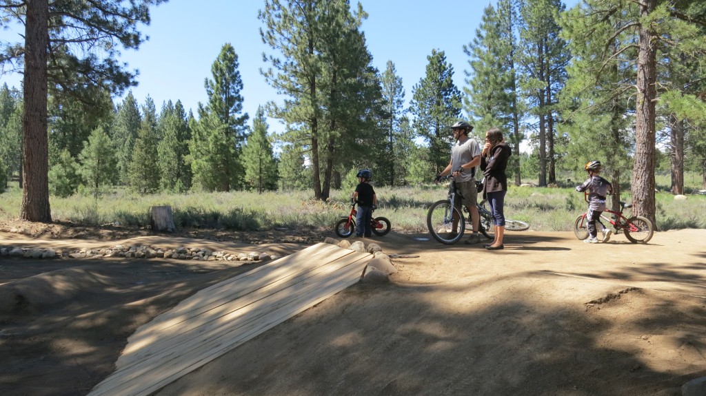 Dropping into the Truckee Pump Track