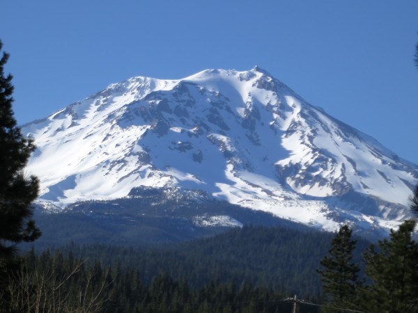 The alluring yet mysterious southeast face of Mt. Shasta as seen from McLoud.