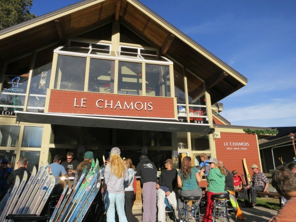 Perfect apres ski weather at the Chammy.