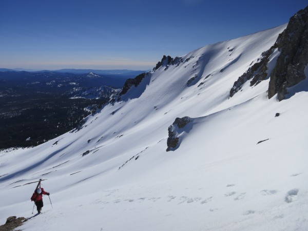 Chris Stewart approaches 9,000 feet on Mt. Lassen's north flank.