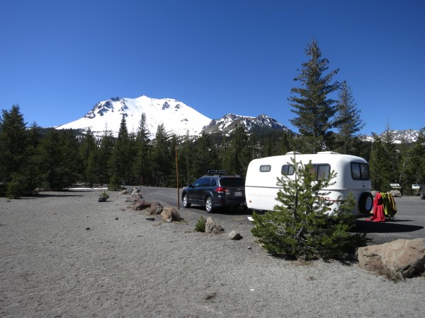 Camping is not technically allowed at the Devastated Area so a travel trailer is a nice option.