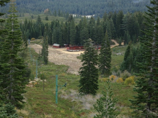 Poma lift and ski lodge at the old Eureka Ski Bowl.