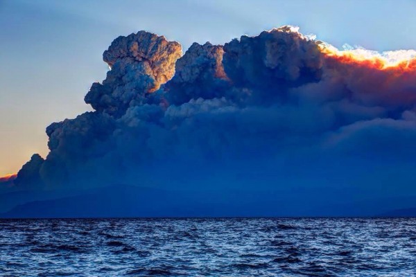 King Fire as seen from Kings Beach on September 18, 2014.