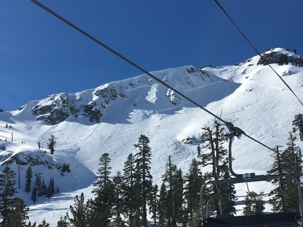 Slab avalanches propagated all the way from Light Towers to Headwall.