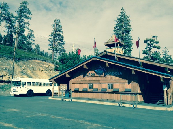 No snow at the Sugar Bowl gondola terminal elevation 7,000 feet on March 20.  Sugar Bowl typically receives the most snow in Tahoe.