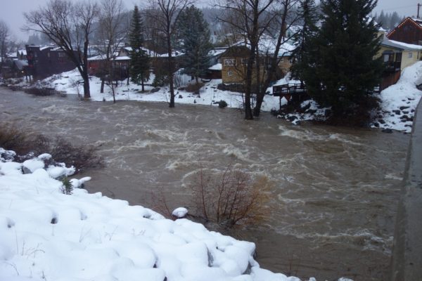 Truckee River on January 8 before rain turned to snow.